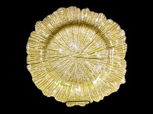 Glass Gold Sponge Charger rental Philadelphia, PA