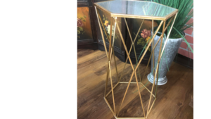 Mirrored Hexagon End Table rental Denver, CO