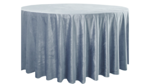 120" Dusty Blue Italian Velvet Linen rental Houston, TX