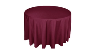 120" Round Burgundy Poly Linen rental Houston, TX