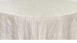 120" Round Ivory Accordion rental Houston, TX