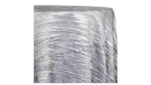 120" Round Silver Accordion rental Houston, TX