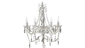 5 Light White Chandelier rental Houston, TX