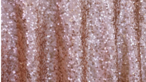 90x132" Blush Taffeta Sequins rental Houston, TX