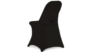 Black Spandex folding chair cover rental Houston, TX