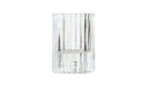 Clear Ribbed candleholder rental Houston, TX