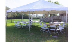 20' x 20' White Frame Tent rental Houston, TX