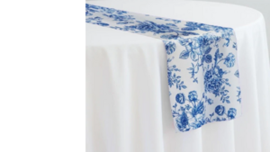 French Toile Runner- Royal Blue rental Houston, TX