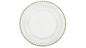 Gold Beaded Glass Charger rental Houston, TX