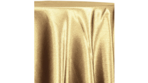 Gold Luxe 120" Round Satin Linen rental Houston, TX