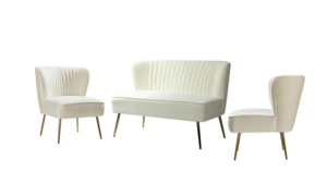 Ivory Velvet Lounge Set rental Houston, TX