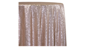 Round Blush Glitz Sequins Linen rental Houston, TX