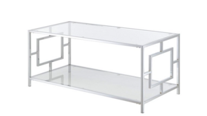 Silver Coffee table rental Houston, TX