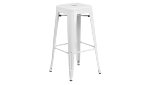 White Metal Bar Stool rental Houston, TX