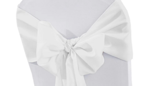 White Poly Sash rental Houston, TX