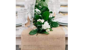 Linen Runner 13 x 108 Burlap rental Fresno-Armona, CA