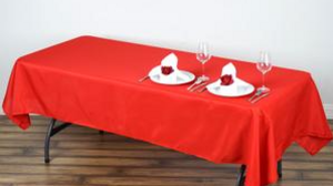 Linen Rectangular 60 x 102 Red rental Fresno-Armona, CA