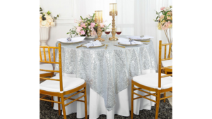 72 x 72 Overlay Sequin Silver rental Fresno-Armona, CA