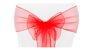 Chair Tie Organza Red rental Fresno-Armona, CA