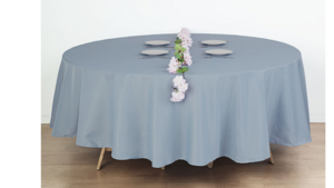 Linen Round 132 Dusty Blue rental Fresno-Armona, CA
