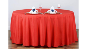 Linen Round 132 Red rental Fresno-Armona, CA