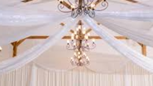 Ceiling Drape 25 ft. one color 4 drapes rental Fresno-Armona, CA