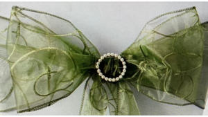 Chair Tie Organza Swirl Olive Willow Green rental Fresno-Armona, CA