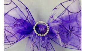 Chair Tie Organza Swirl Purple rental Fresno-Armona, CA