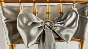 Chair Tie Satin Silver rental Fresno-Armona, CA