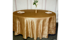 120 Round Gold Taffetta rental Fresno-Armona, CA