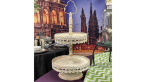 Catering 2 Tiered Ivory Stand rental Fresno-Armona, CA