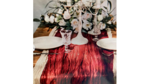 Cheesecloth Runner Burgundy rental Fresno-Armona, CA