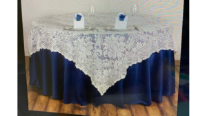 72 x 72 Overlay Lace White rental Fresno-Armona, CA