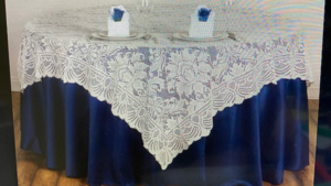 90 x 90 Overlay Lace White rental Fresno-Armona, CA