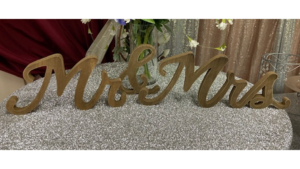 Signage Wooden Mr. & Mrs. rental Fresno-Armona, CA