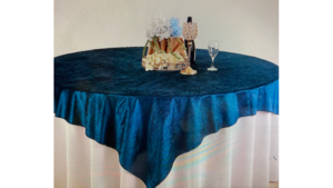 72 x 72 Overlay Navy Blue Velvet rental Fresno-Armona, CA