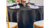 90 round Black floral Damask rental in Fresno-Armona, CA