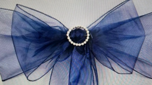 Chair Tie Organza Navy Blue rental Fresno-Armona, CA