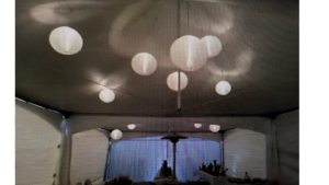 Lighting 7 globe tent lighting 20 x 20 only rental Fresno-Armona, CA