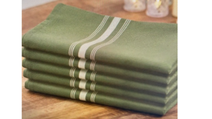 Linen Napkins Sage green with White Stripe rental Fresno-Armona, CA