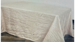 90 x 156 Table Drape Tafetta Ivory Crinkle rental Fresno-Armona, CA