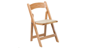 Natural Wooden Folding Chair With Ivory Padded ... rental N. Virginia-DC, VA