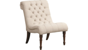 Cream Tufted Slipper Chair rental Greater Northern Michigan