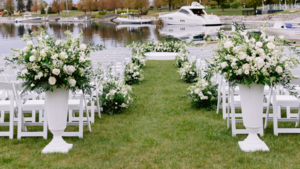 Short Flower Urn rental Greater Northern Michigan