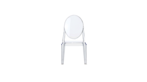 Solid Oval Back Acrylic Chair Clear rental Lafayette, IN