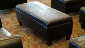 Black Gloss Leather Lounge - 4ft Rectangular Ot... rental San Antonio, TX