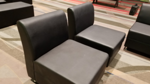Black Matte Leather Lounge - Armless Chair rental San Antonio, TX