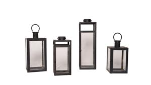 Black Lanterns Metal and Glass 9Wx15h rental Lafayette, IN