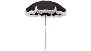 Umbrellas Black with White Fringe rental Lafayette, IN
