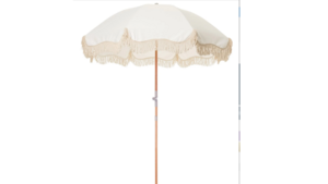 Antique White Fringe Umbrella rental Lafayette, IN